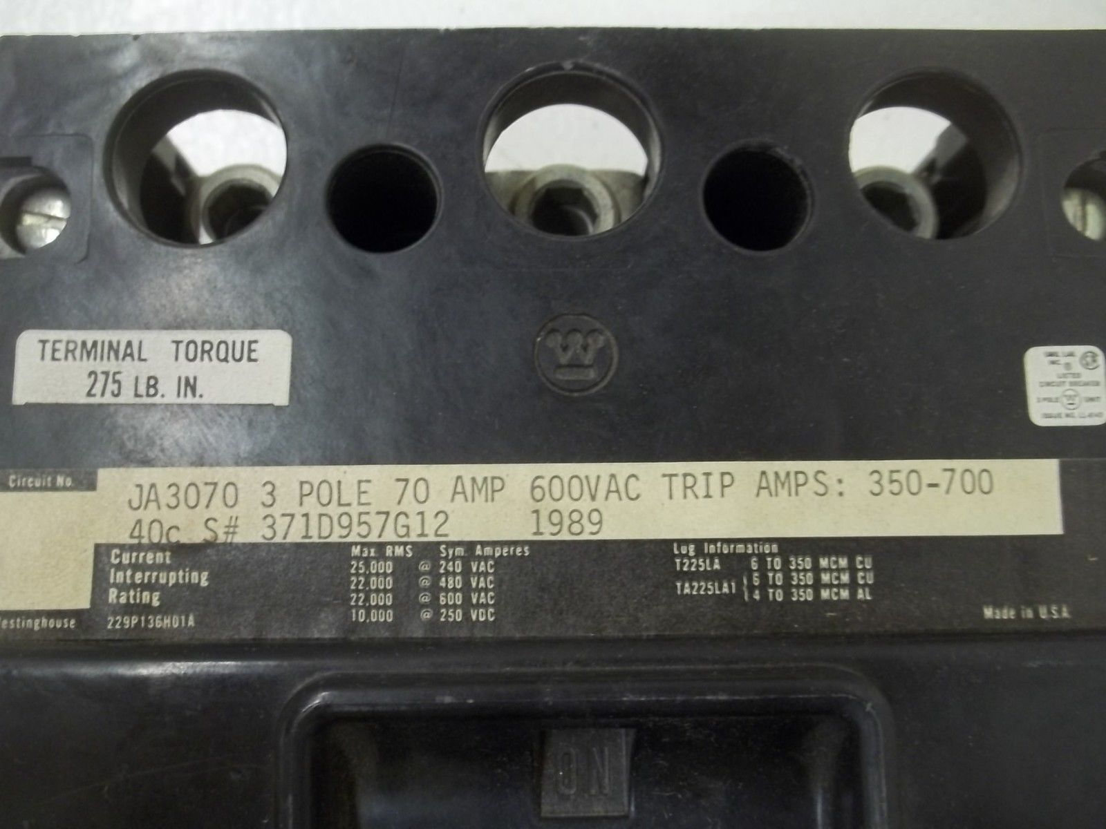 WESTINGHOUSE JA3070 CIRCUIT BREAKER NSMP