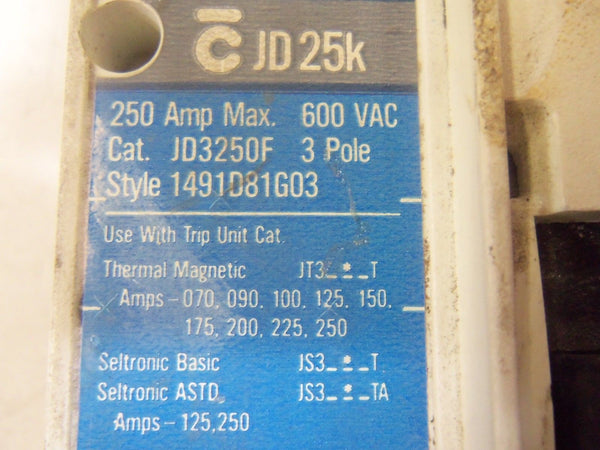 WESTINGHOUSE JD3150 CIRCUIT BREAKER 150A UNMP