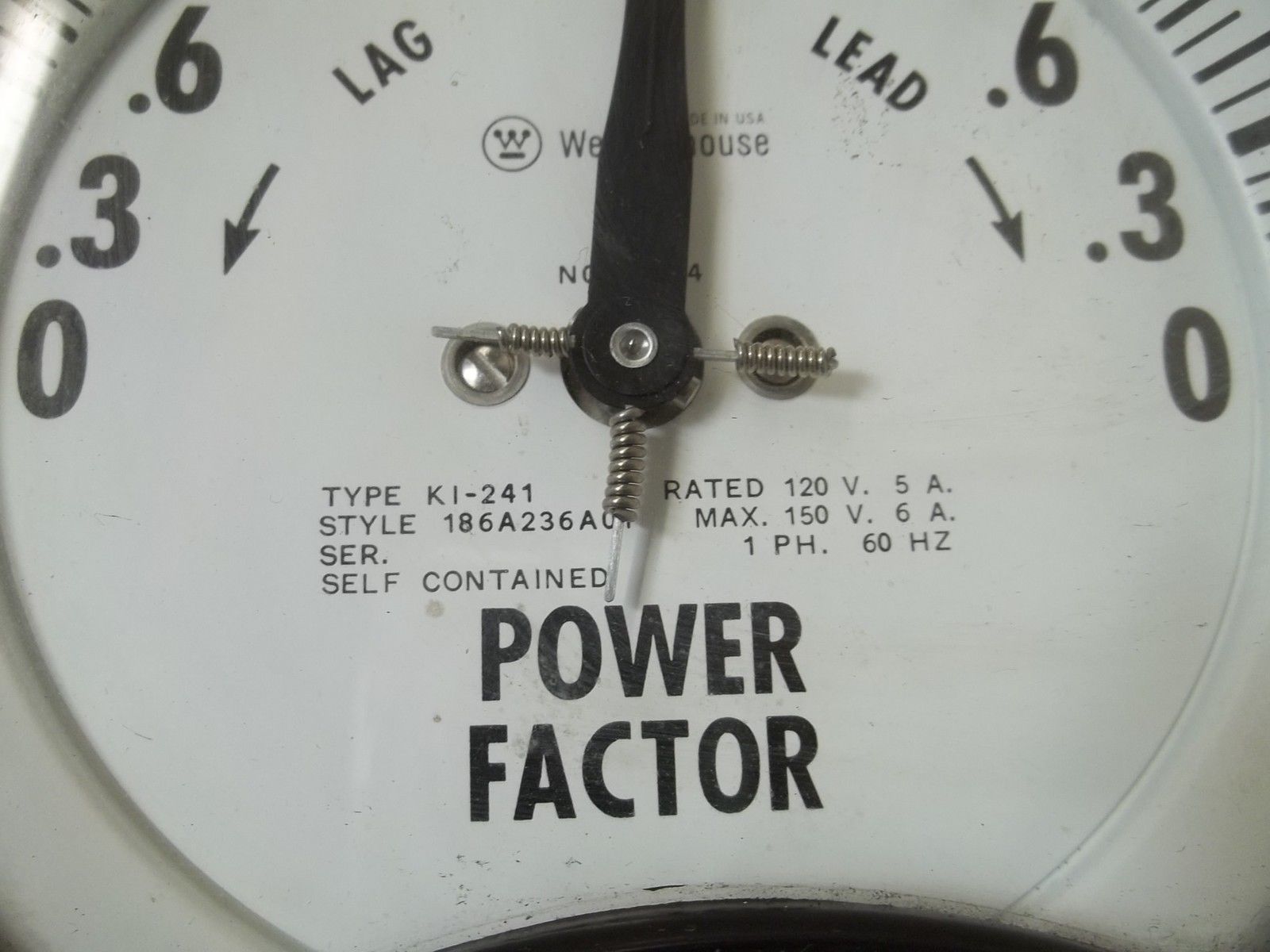 WESTINGHOUSE KI-241 POWER FACTOR 0-1-0 UNMP