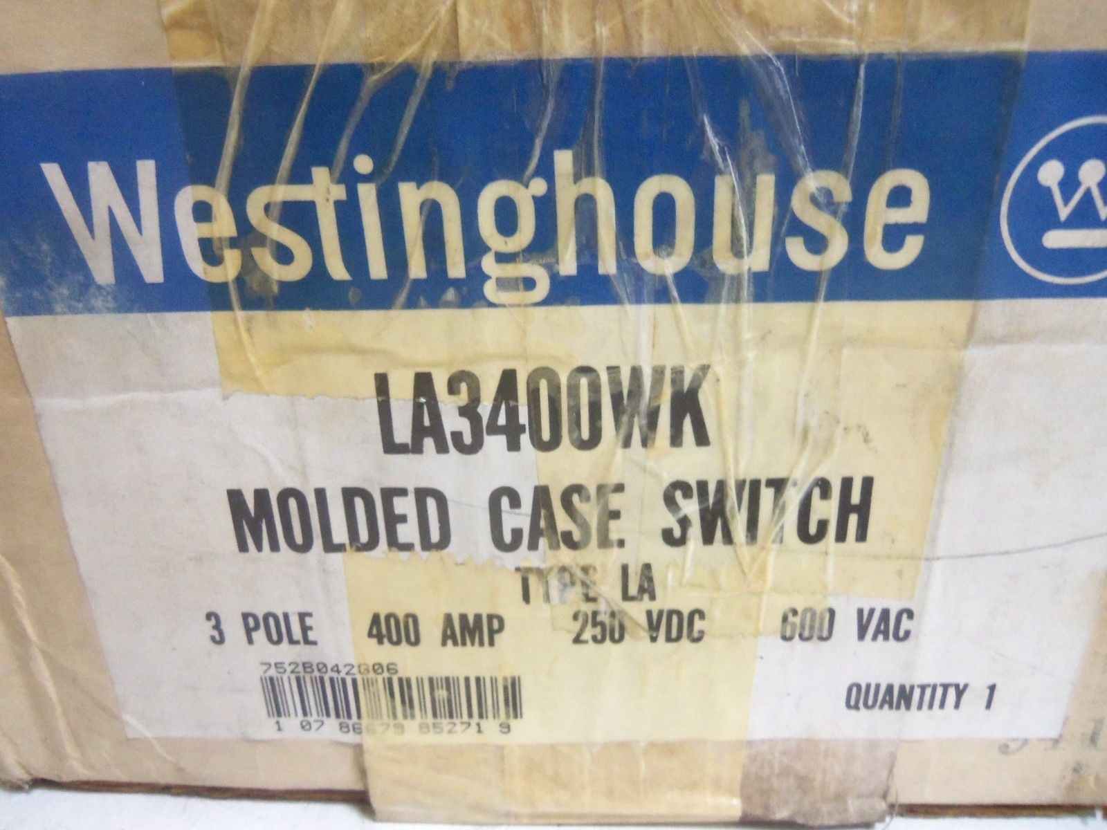 WESTINGHOUSE LA3400WK MOLDED CASE SWITCH 400A NSMP
