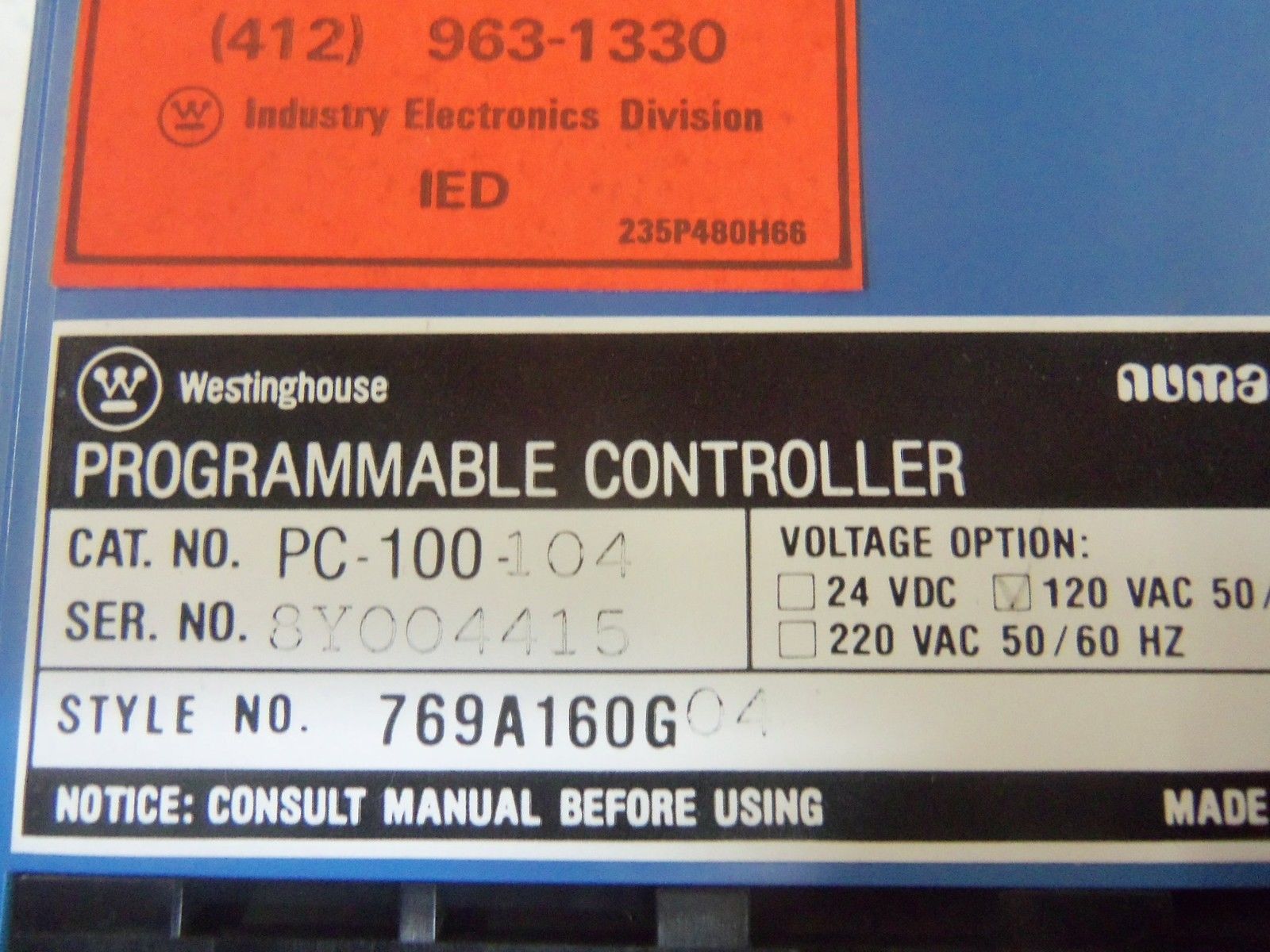 WESTINGHOUSE PC-100-104 NSNP