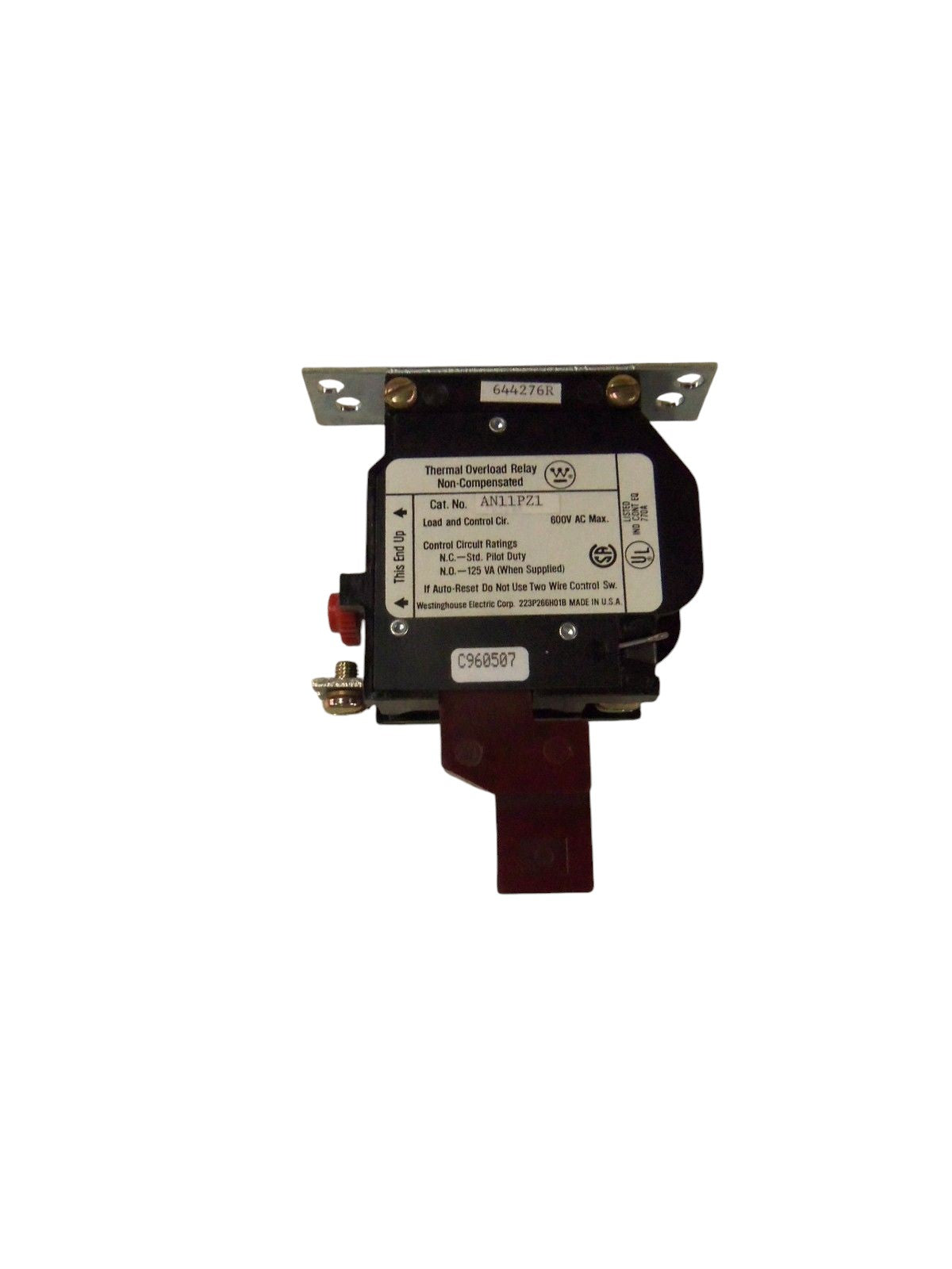 WESTINGHOUSE THERMAL OVERLOAD RELAY AN11PZ1 NSNP