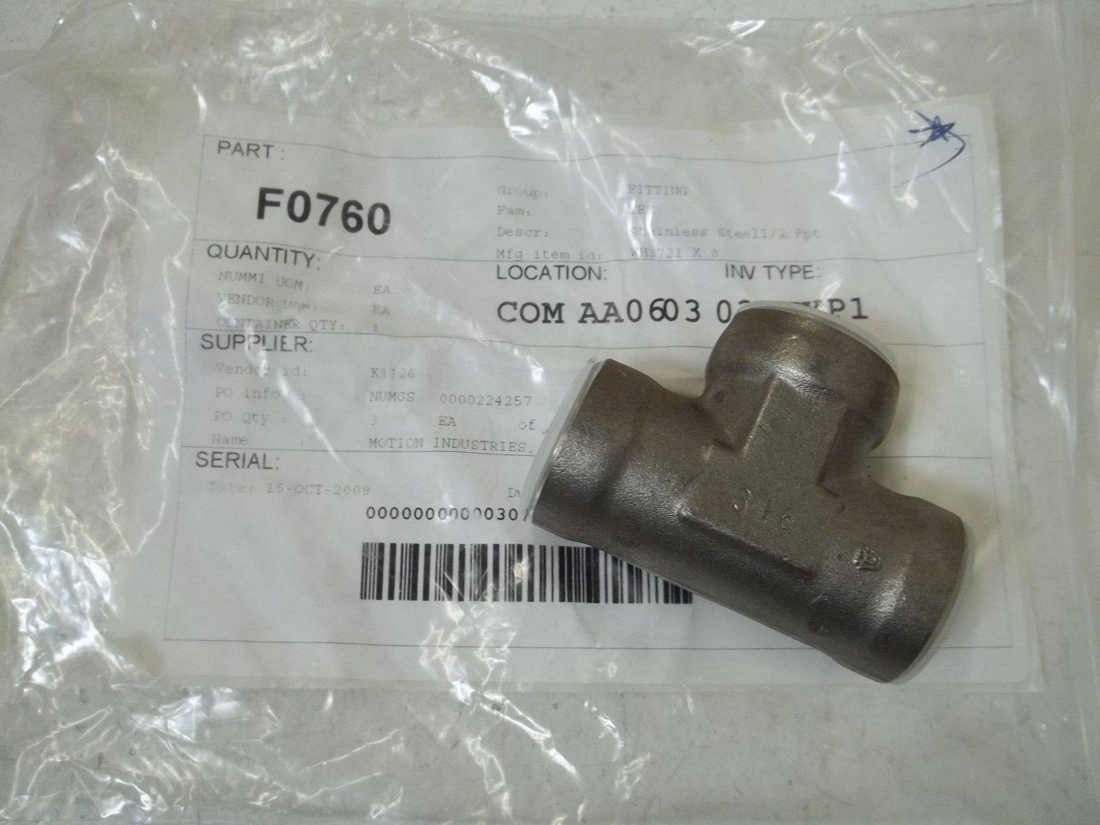 WH3721X8 STAINLESS STEEL 1/2" FPT NSNP