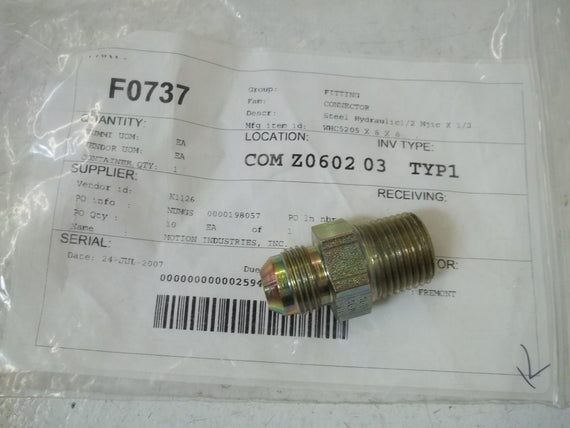 WHC5205 X 8 X 8 STEEL HYDRAULICS 1/2" MJIC X 1/2" *NEW NO BOX*