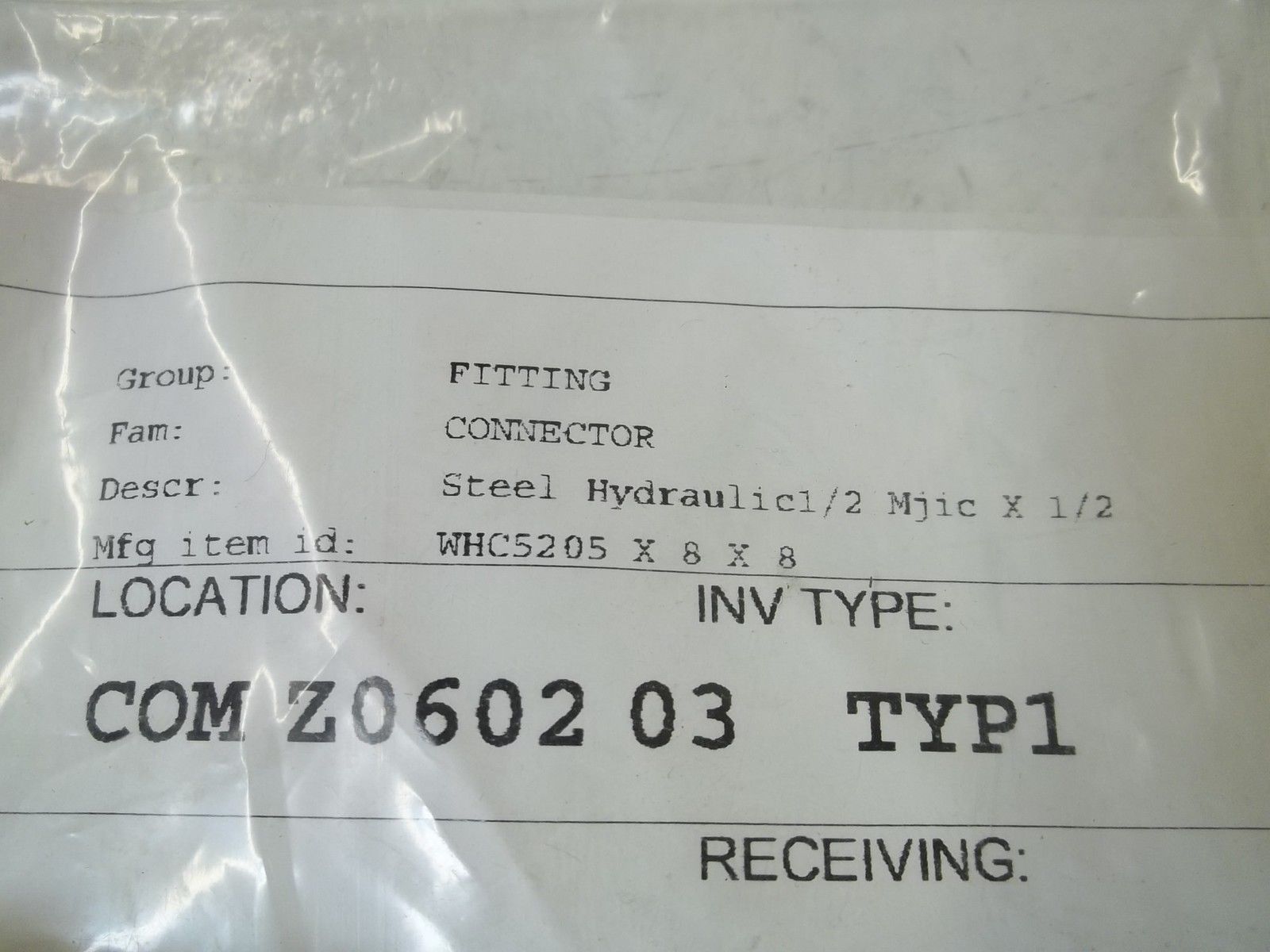 WHC5205 X 8 X 8 STEEL HYDRAULICS 1/2" MJIC X 1/2" NSNP