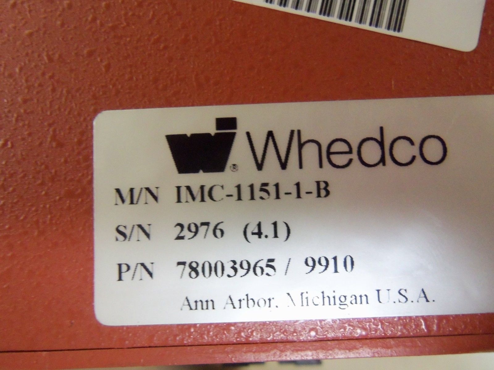 WHEDCO IMC-1151-1-B 78003965/9910 SERVO DRIVE MOTOR CONTROL NSNP