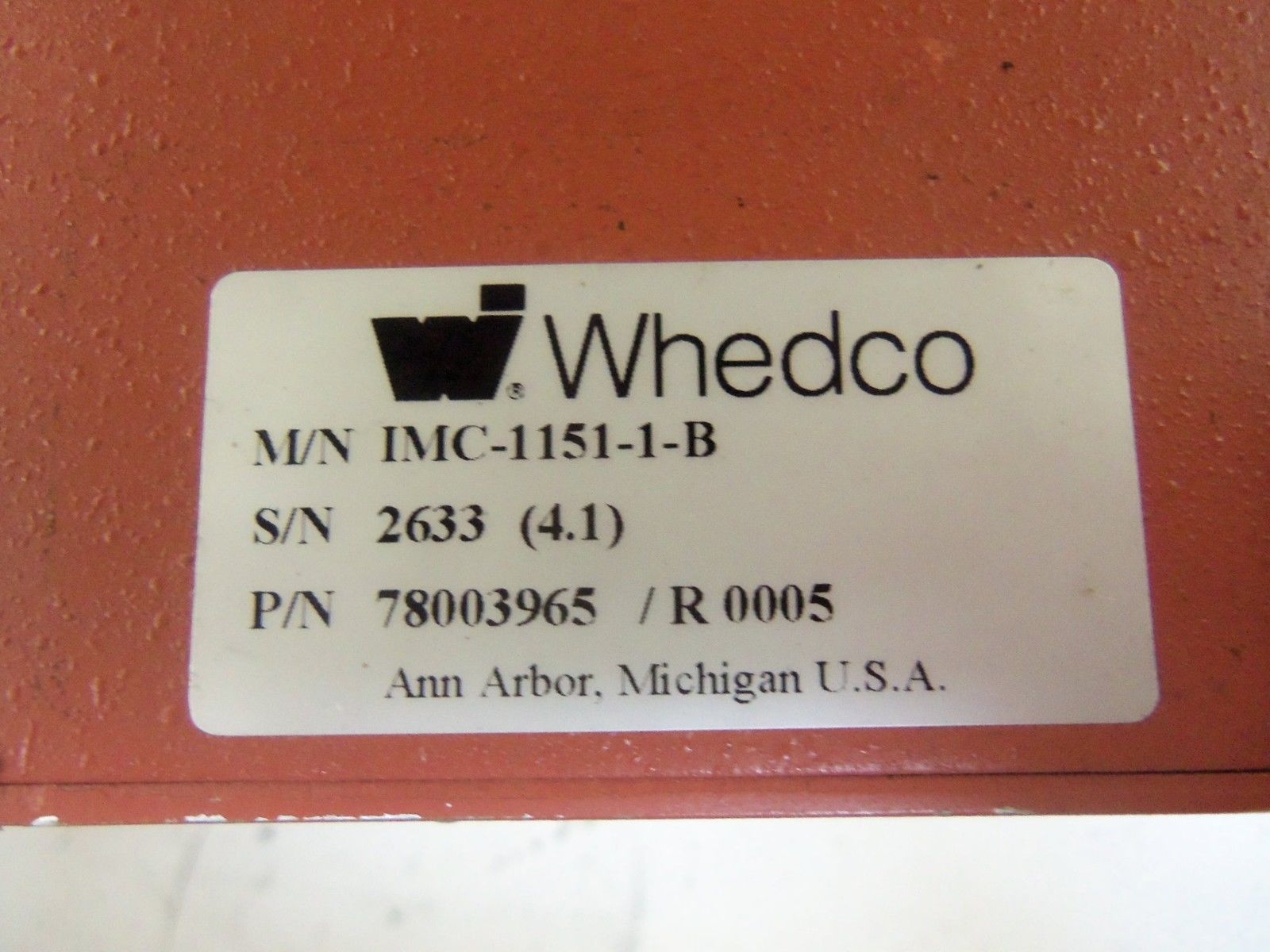 WHEDCO IMC-1151-1-B 78003965/R0005 SERVO DRIVE MOTOR CONTROL UNMP