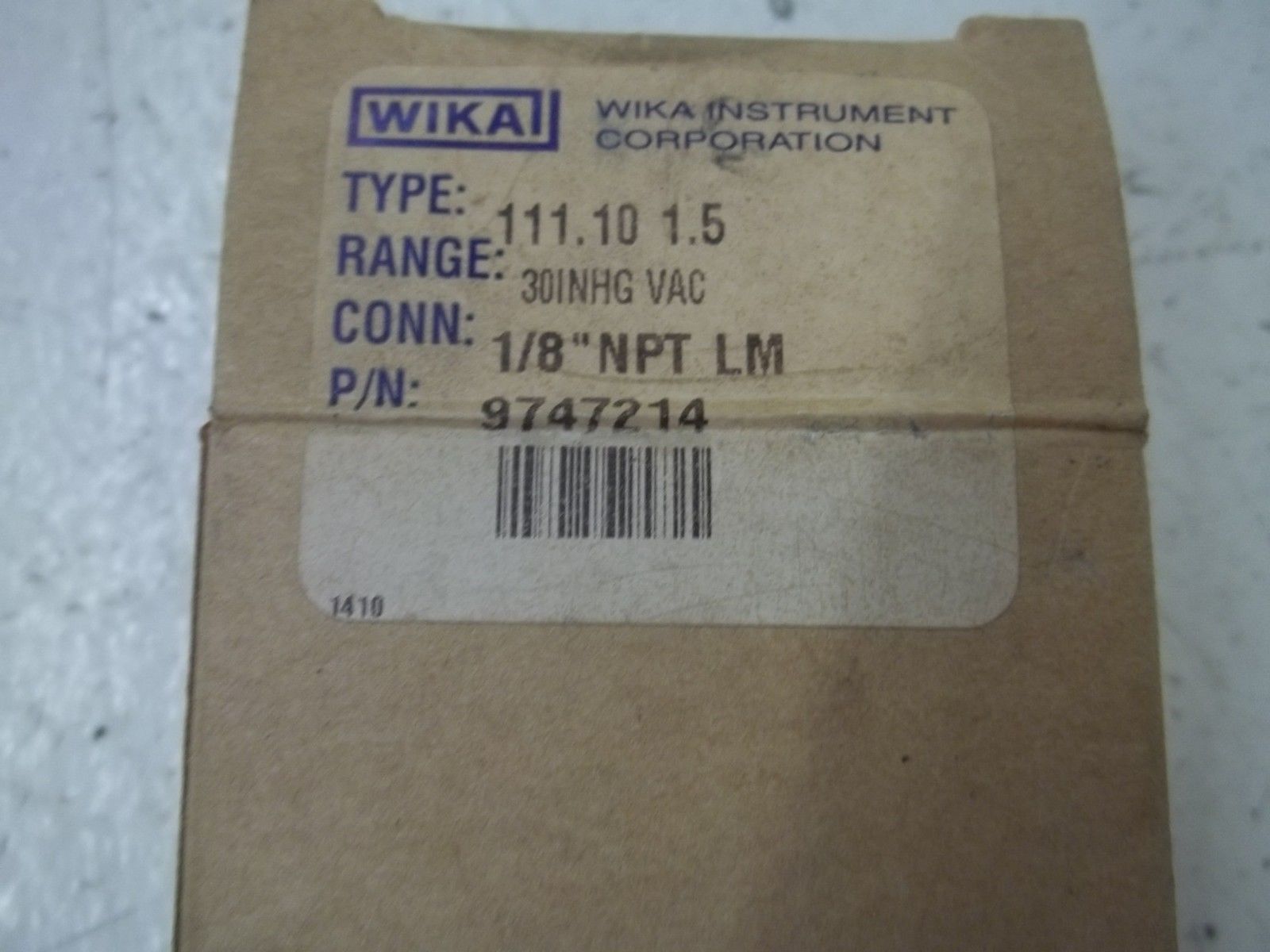 WIKA 9747214 111.10.15 -30-0 PSI 1/8" NPT NSMP