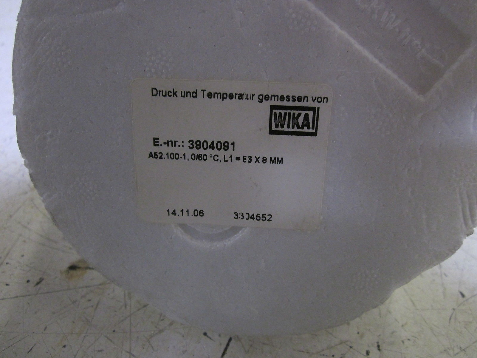 WIKA 3904091 TEMPERATURE GAUGE 0/60 DEGREE C NSNP