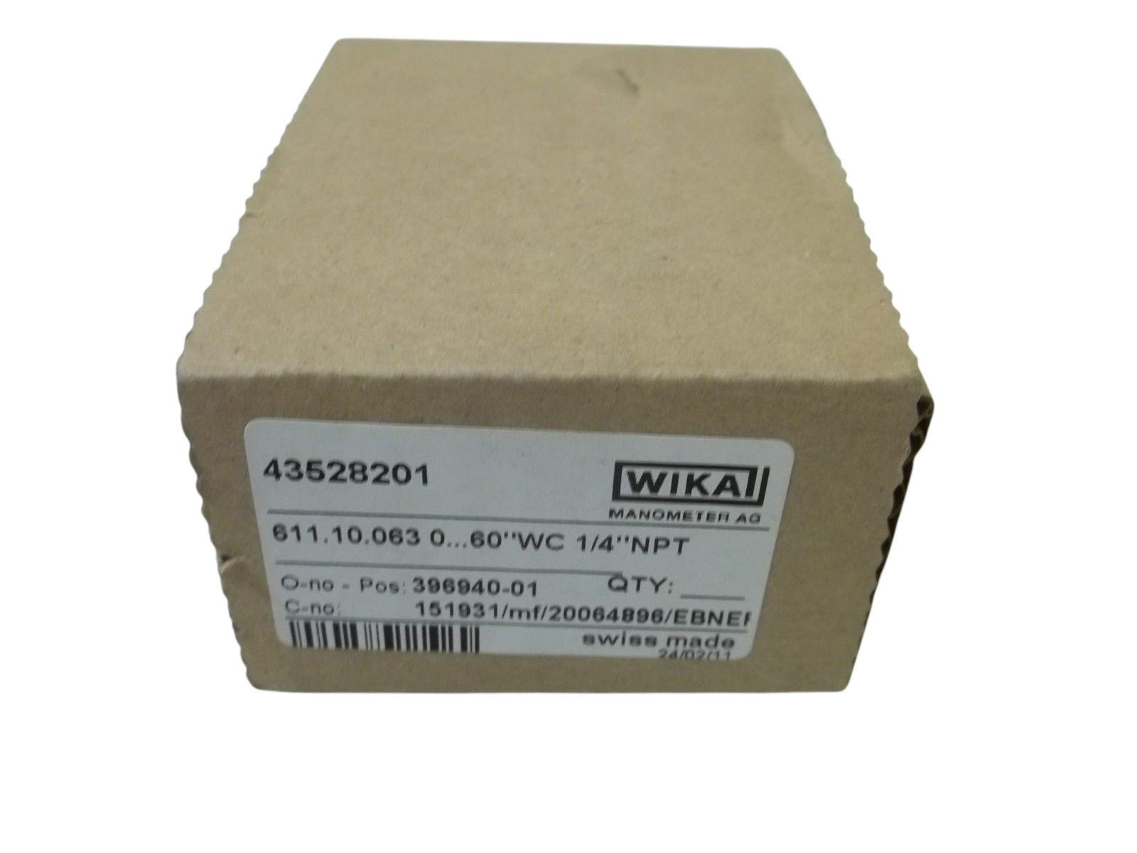 WIKA 43528201 GAUGE 1/4" NPT 0-60 PSI NSMP