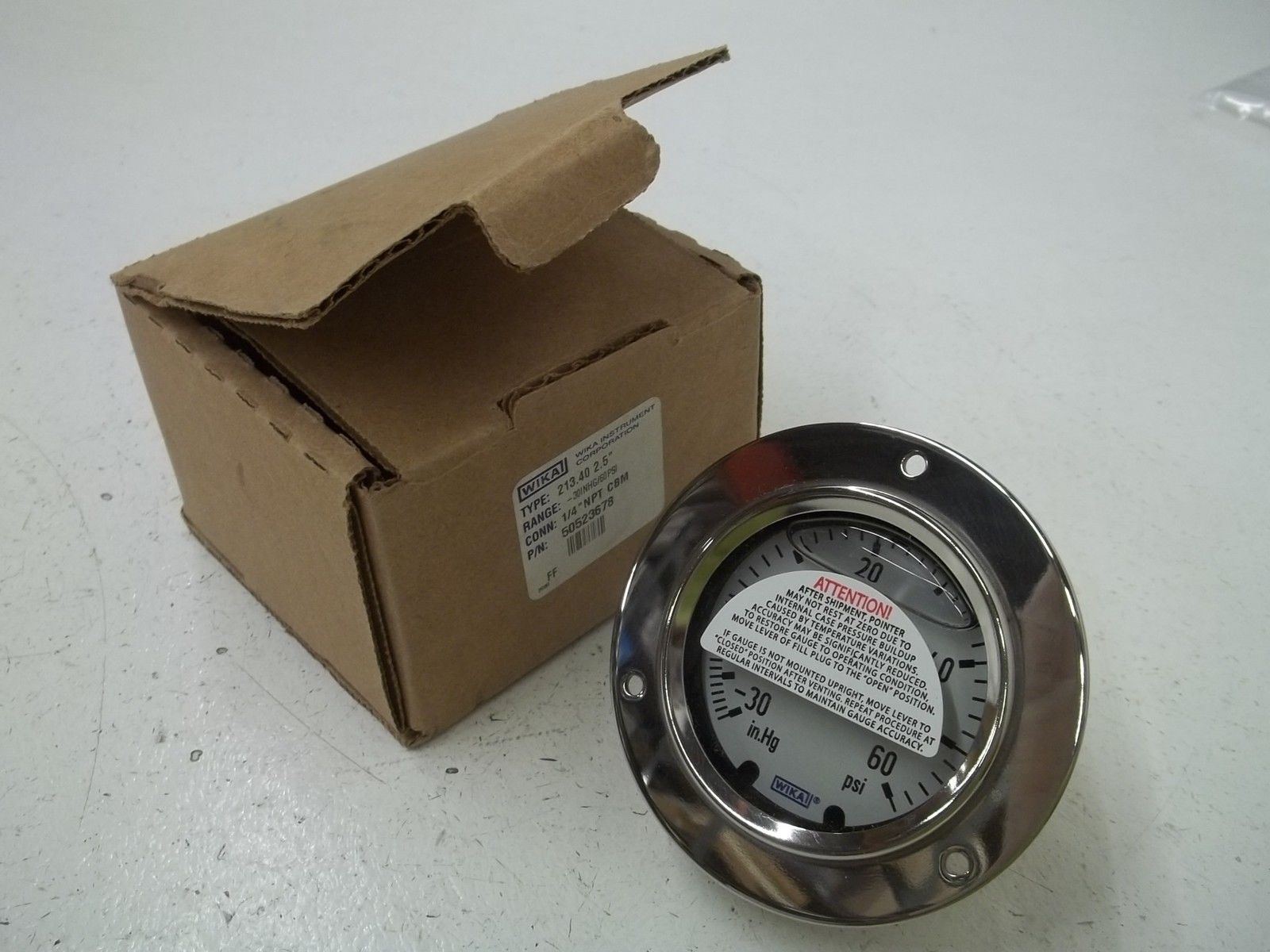 WIKA 50523678 PRESSURE GAUGE -30 - 60 PSI NSMP