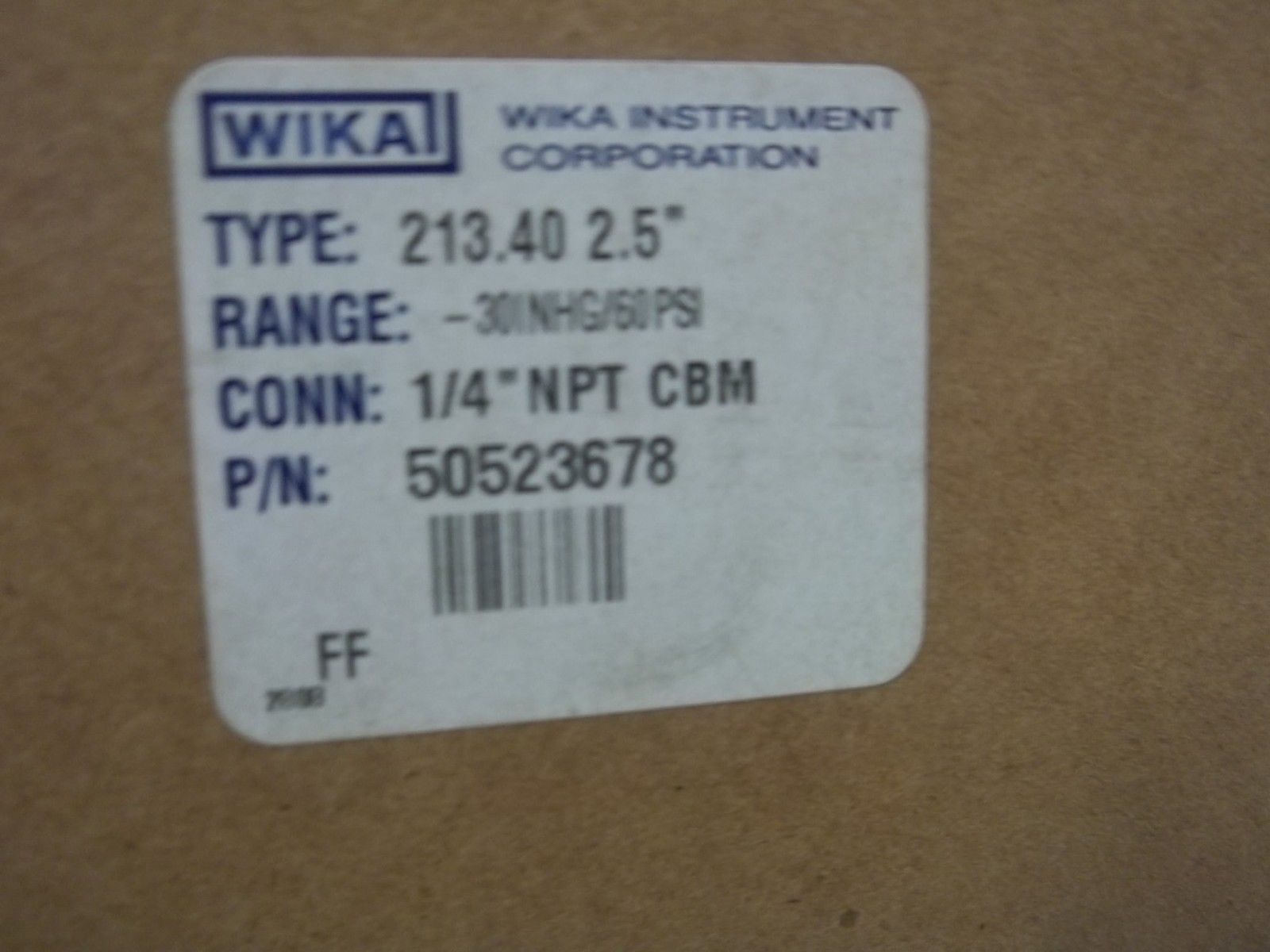 WIKA 50523678 PRESSURE GAUGE -30 - 60 PSI NSMP