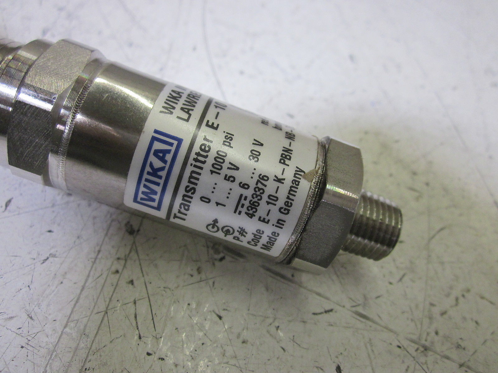 WIKA E-10-K-PBN-NB-ZG2X6H-ZZ PRESSURE TRANSMITTER 0-1000 PSI NSNP
