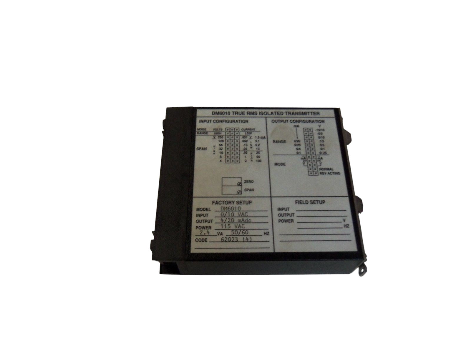 WILKERSON TRANSMITTER DM6010 AS IS
