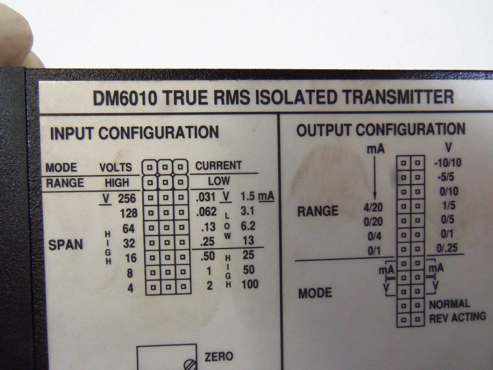 WILKERSON TRANSMITTER DM6010 AS IS