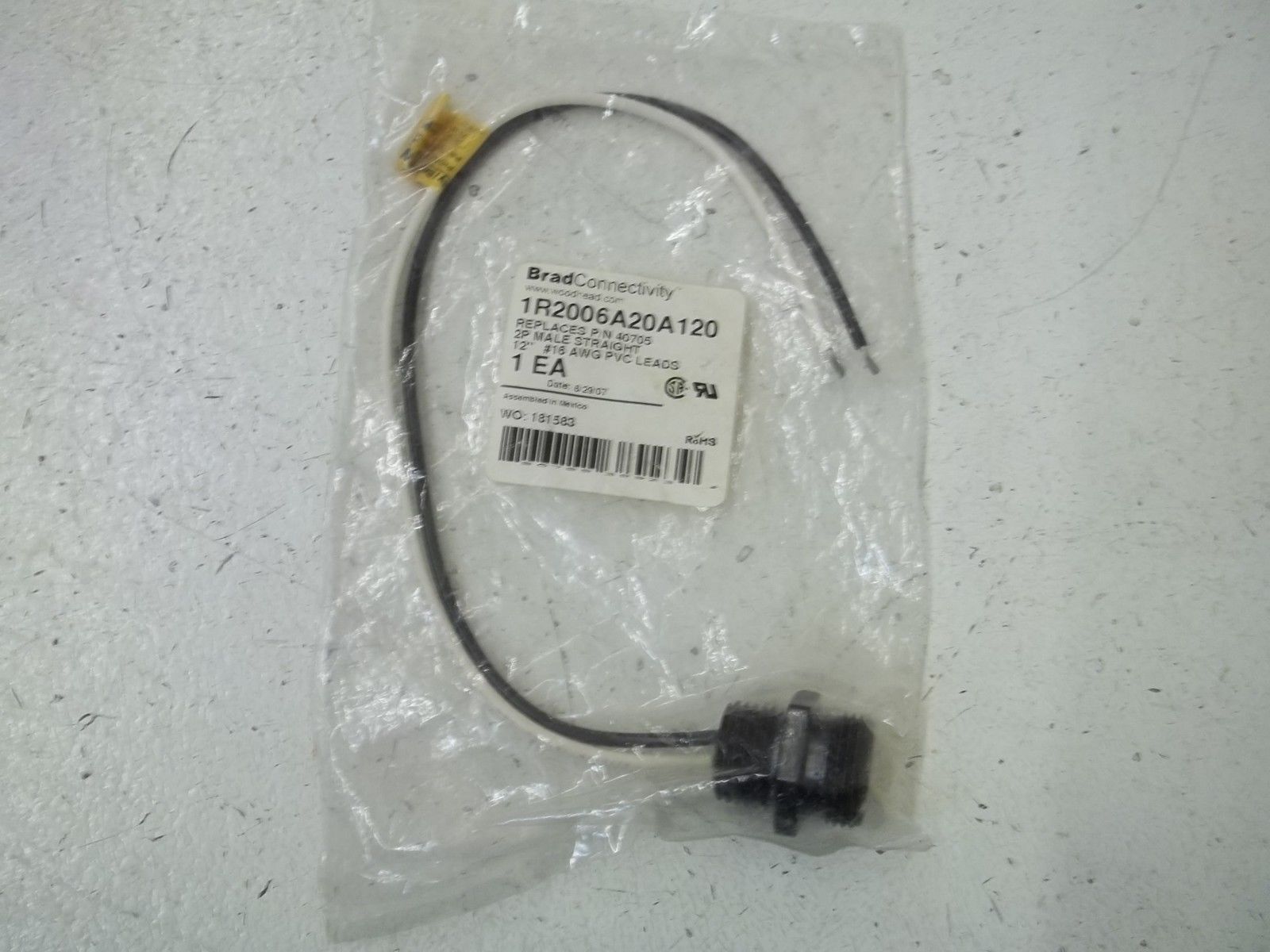 WOODHEAD 1R2006A20A120 2P MALE STRAIGHT * NEW IN FACTORY BAG *