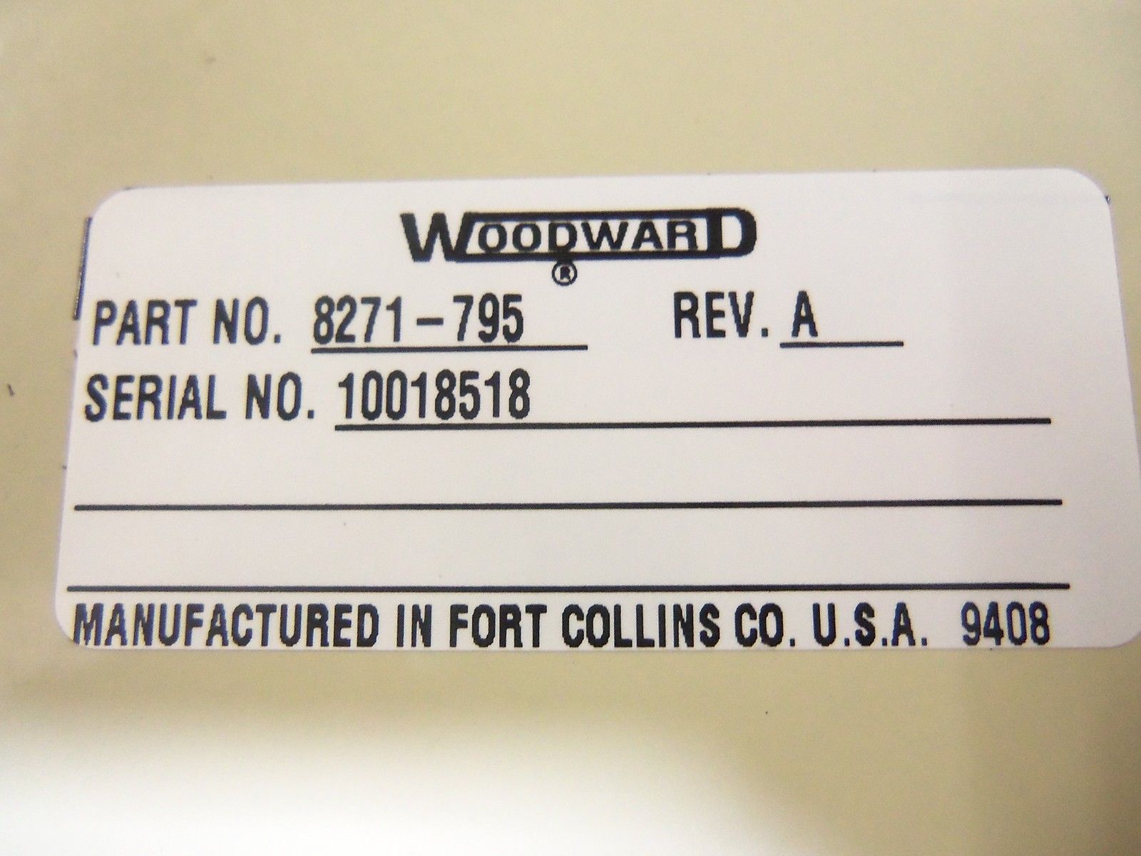 WOODWARD 8271-795 NSNP