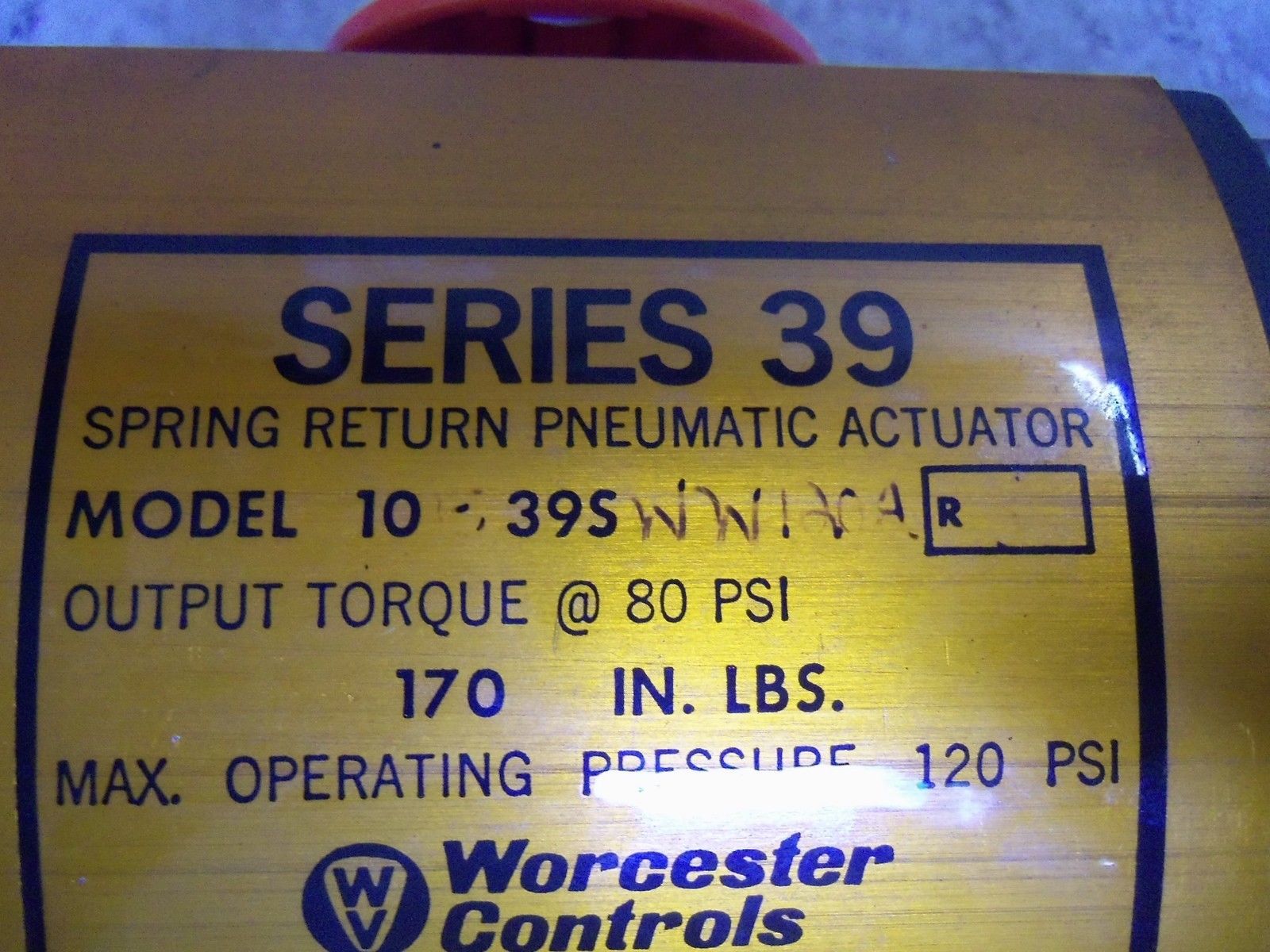 WORCESTER CONTROLS 10E39SWW120A ACTUATOR UNMP