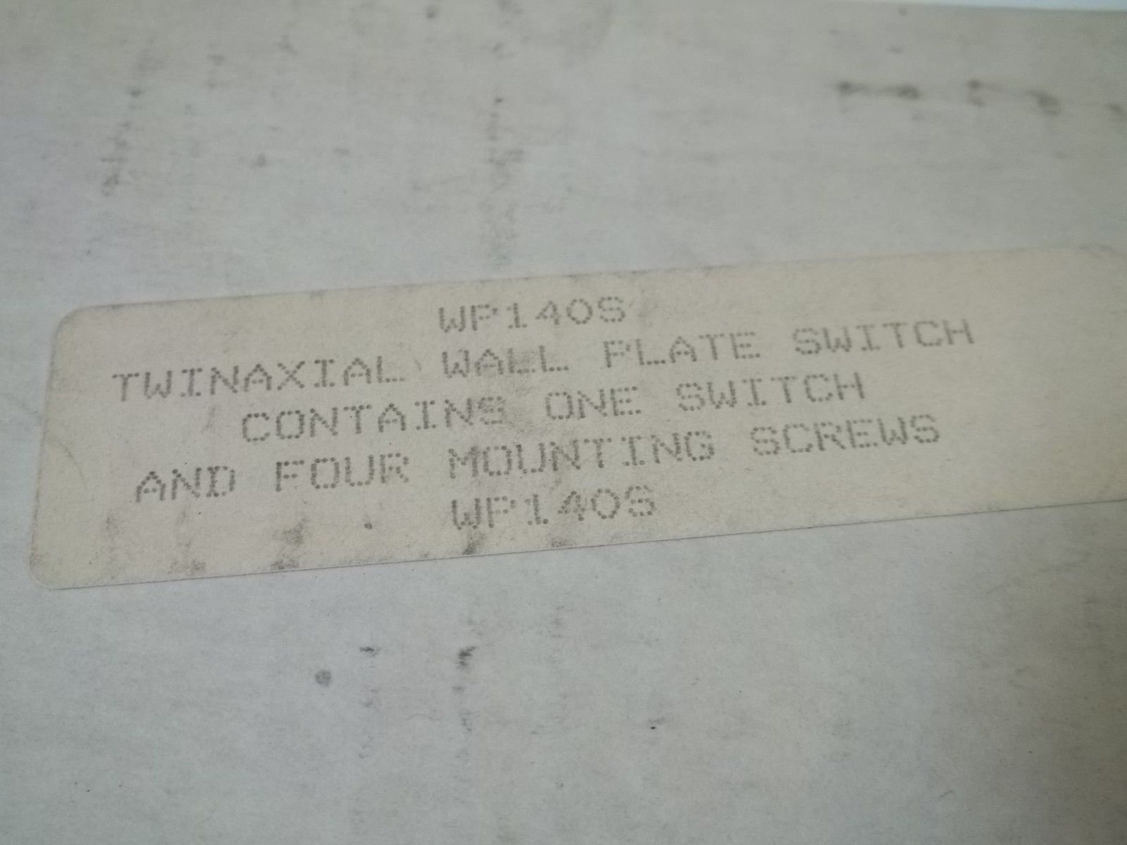 WP140S TWINAXIAL WALL PLATE SWITCH NSMP