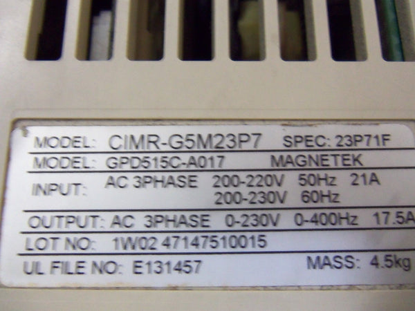 YASKAWA CIMR-GM23P7 DRIVE UNMP