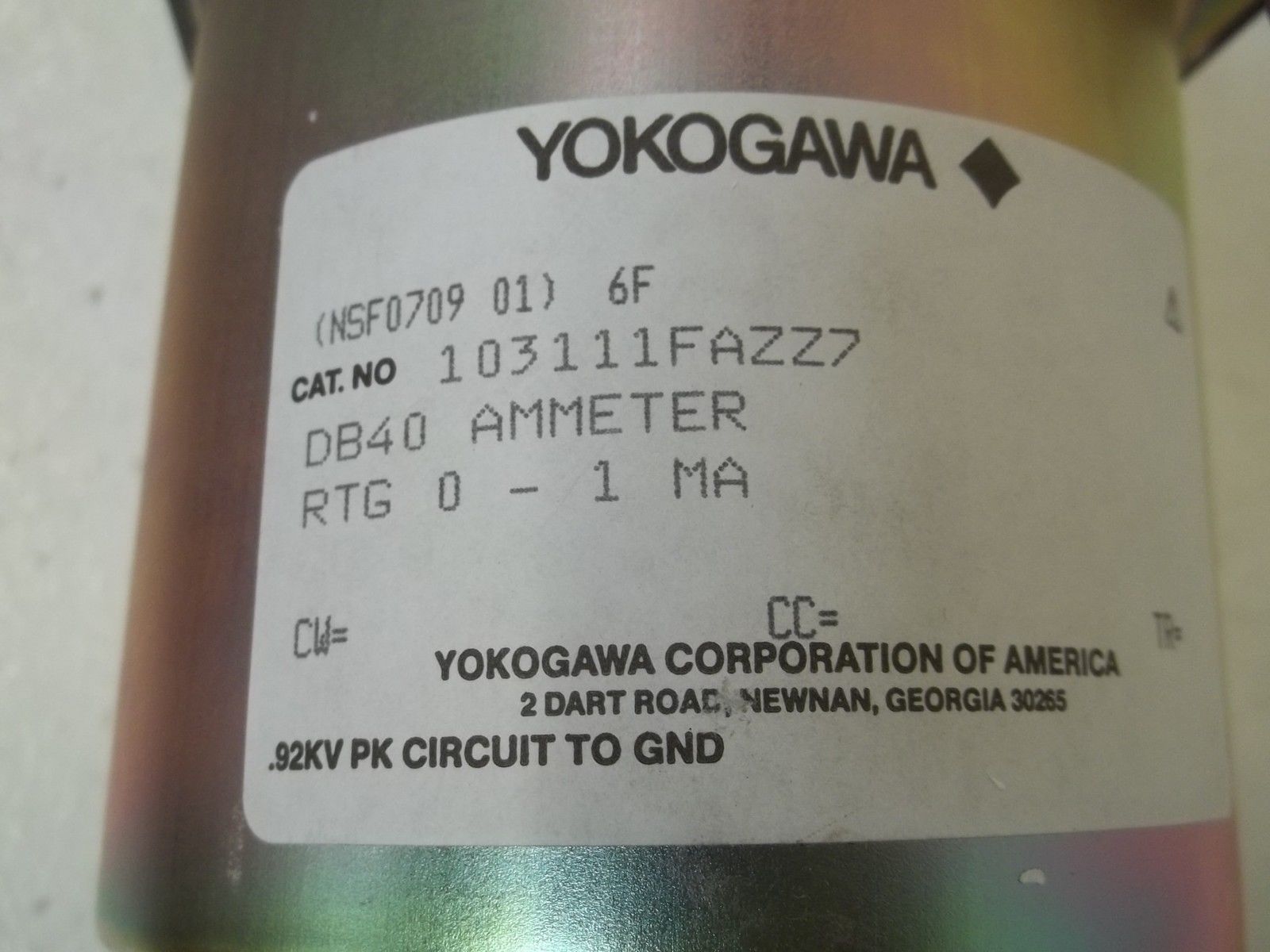 YOKOGAWA 103111FAZZ7 METER 0-8000 NSMP