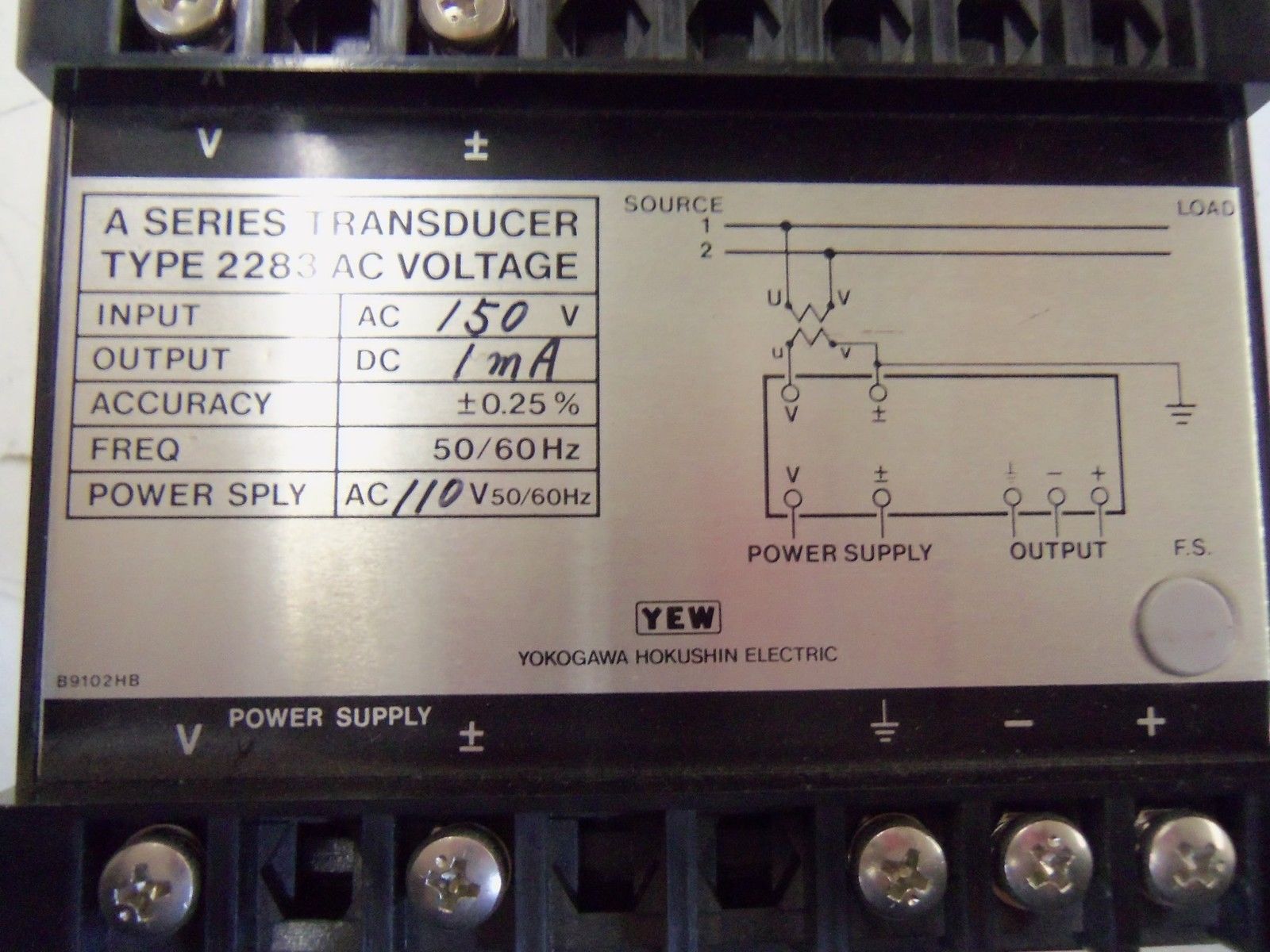 YOKOGAWA TRANSDUCER  66TB3866 *USED*