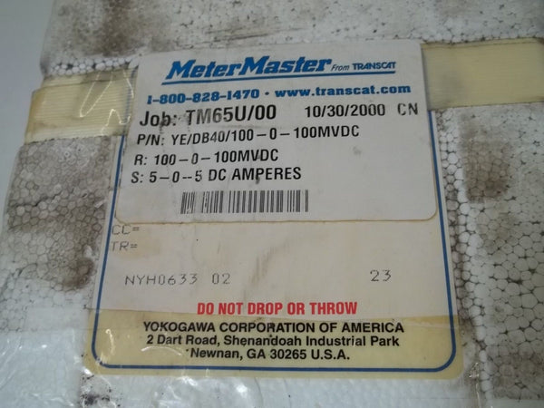 YOKOGAWA YE/DB40/100-0-100MVDC PANEL METER 5-0-5 NSMP