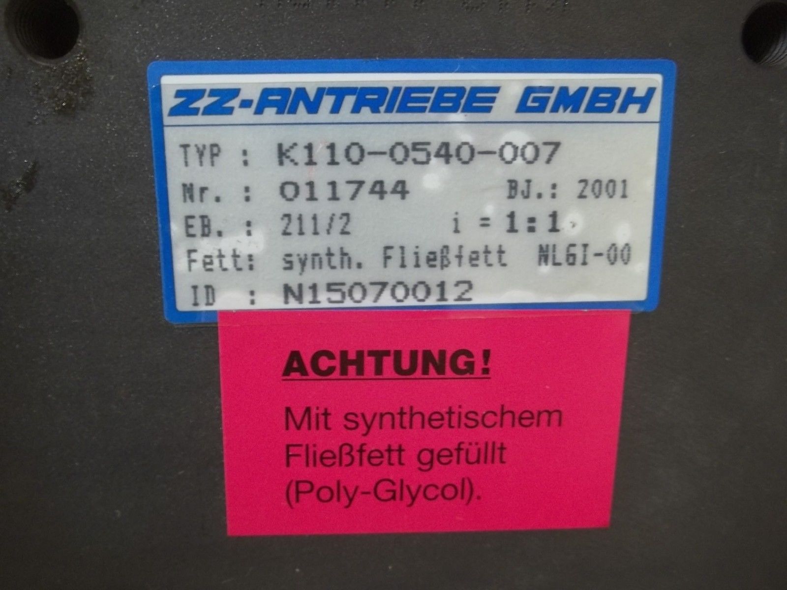 ZZ-ANTIEBE GMBH K110-0540-007 GEAR REDUCER NSNP