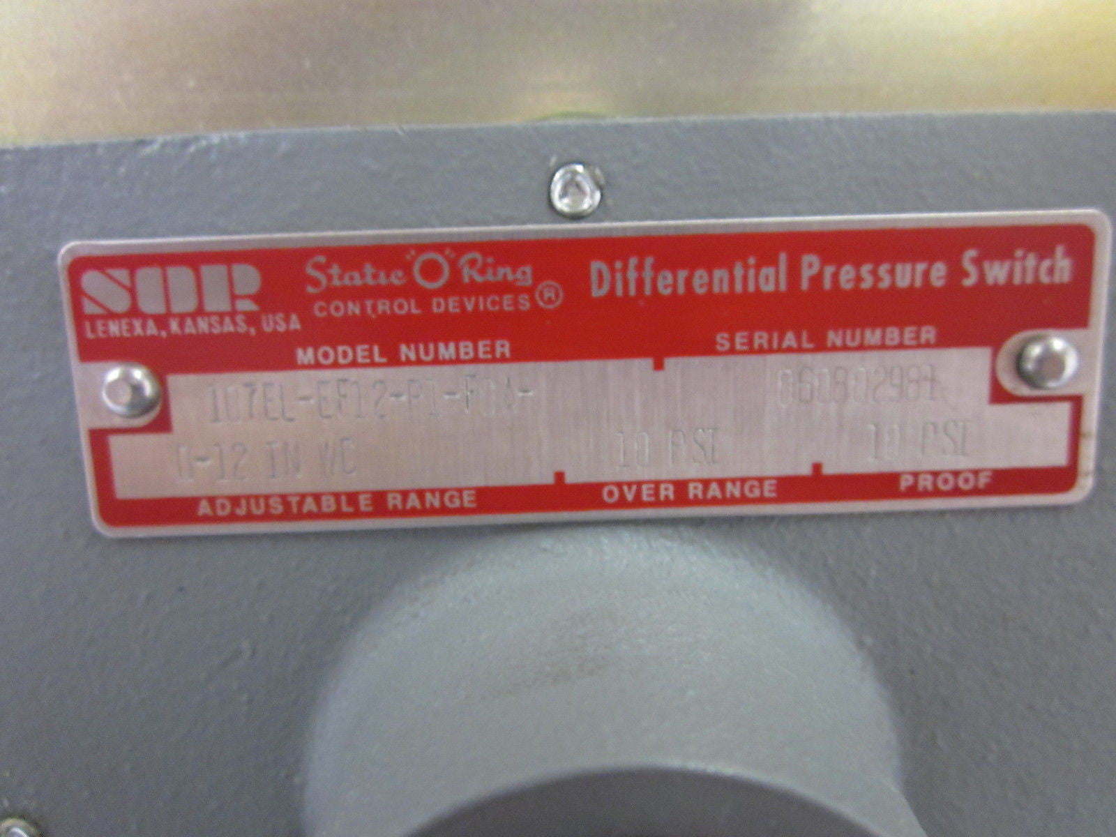 107EL-EF12-P1-F0A-0-12 IN WC *USED*