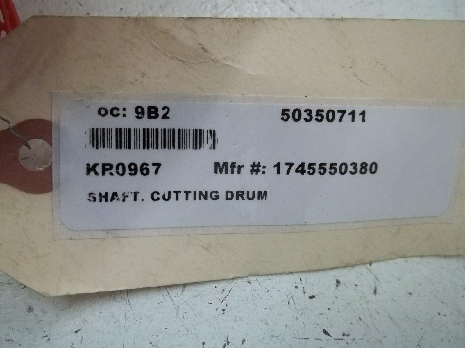 1745550380 SHAFT, CUTTING DRUM *NEW NO BOX*