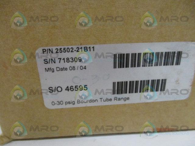 3D INSTRUMENTS 25502-21B11 PRESSURE GAUGE 0-30 PSIG *NEW IN BOX*