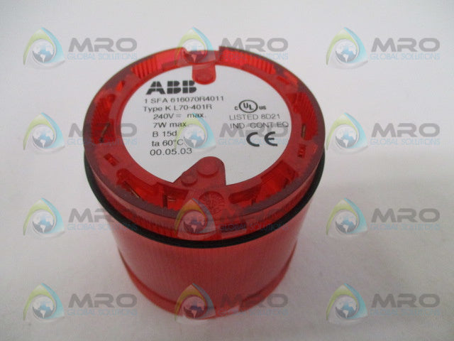 ABB 1SFA616070R4011 KL70-401R STACK RED LIGHT ELEMENT *NEW IN BOX*