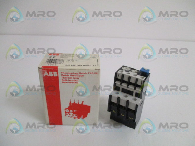 ABB T25DU3.1 GJZ2521201R0031 THERMAL OVERLOAD RELAY 2.2-3.1A *NEW IN BOX*