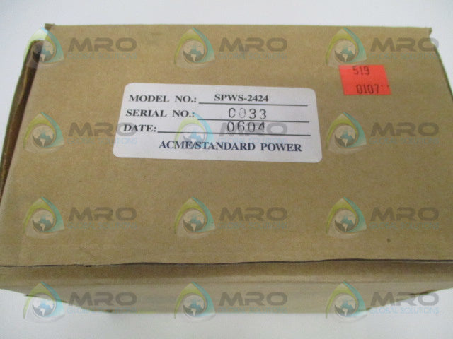 ACME ELECTRIC SPWS-2424 REGULATED LINEAR POWER SUPPLY *NEW IN BOX*