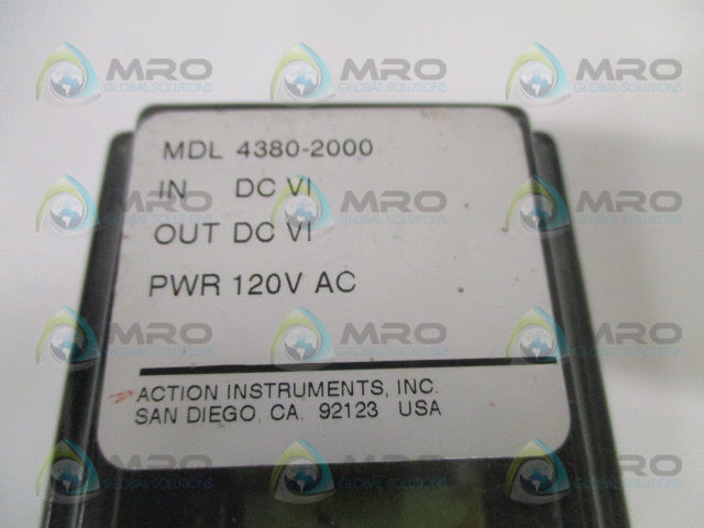 ACTION PAK 4380-2000 SIGNAL CONDITIONER RELAY 120VAC *USED*