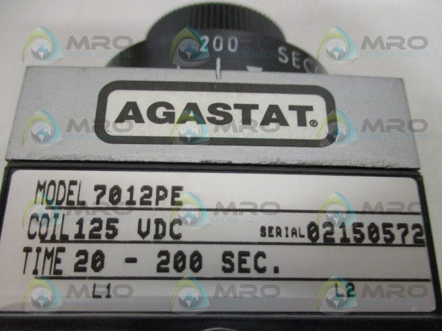 AGASTAT 7012PE TIMING RELAY 20-200 SEC. *NEW IN BOX*