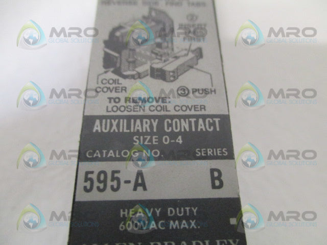 ALLEN BRADLEY 595-A SER. B AUXILIARY CONTACT *USED*