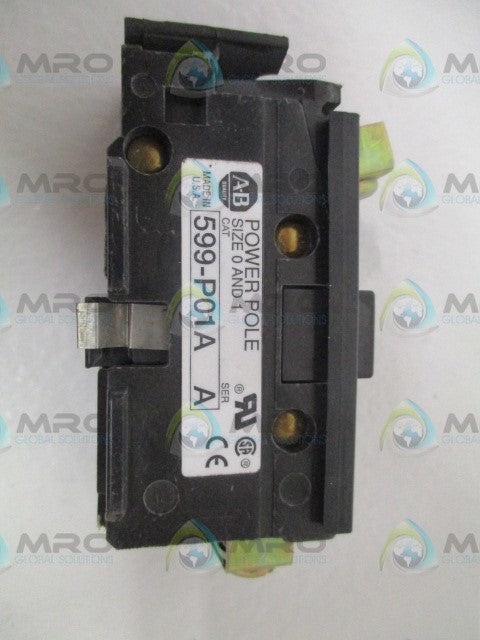 ALLEN BRADLEY 599-P01A SER. A POWER POLE ADDER SIZE 0 AND 1 *USED*
