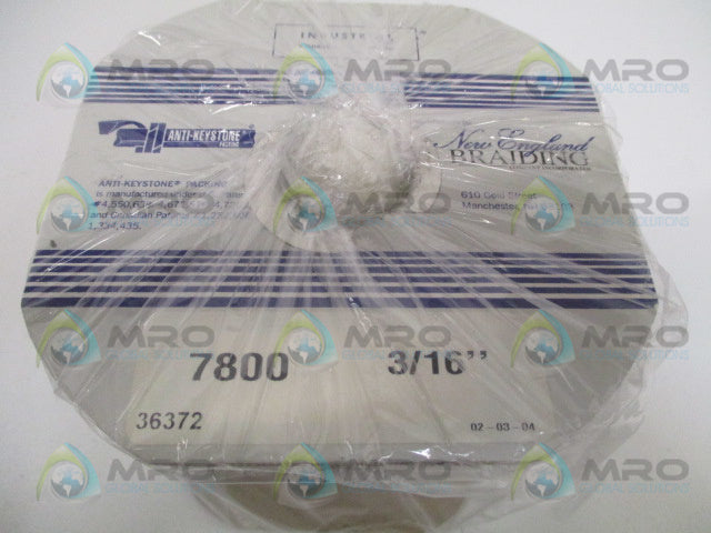 ANTI-KEYSTONE 7800 BRAIDED GRAPHITE PACKING SIZE: 3/16" LBS: 1.02 *NEW IN BOX*