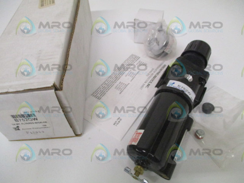 ARROW PNEUMATIC B752GW  1/4" FILTER REGULATOR W/ GAUGE *NEW IN BOX*