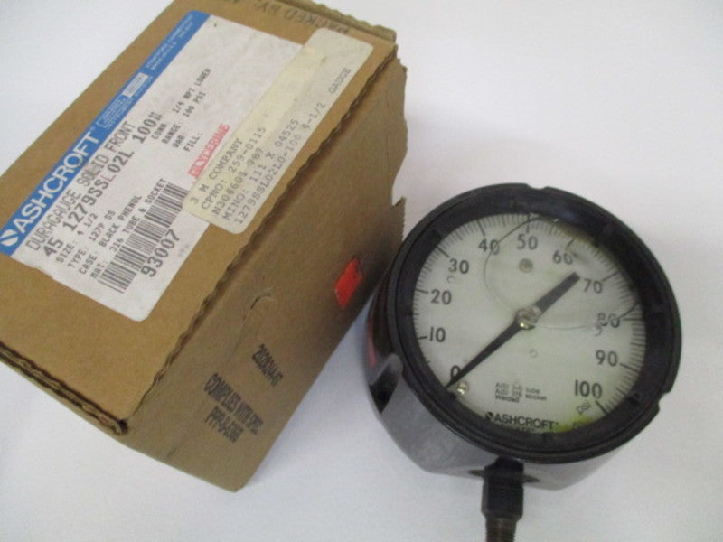 ASHCROFT 451279SSL02L-100# PRESSURE GAUGE 0-100PSI *NEW IN BOX*