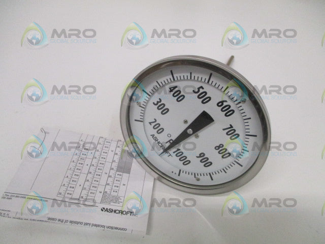 ASHCROFT 50EI60R090-200/1000F BIMETAL THERMOMETER 9" STEM *NEW IN BOX*