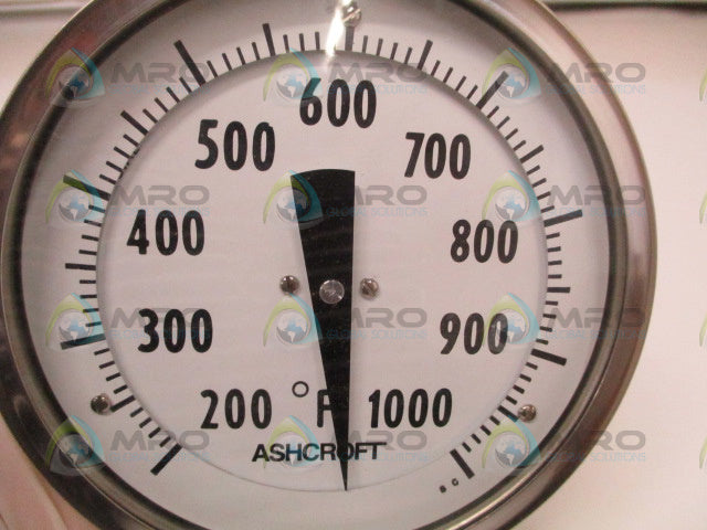 ASHCROFT 50EI60R090-200/1000F BIMETAL THERMOMETER 9" STEM *NEW IN BOX*