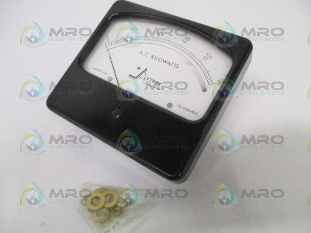 AVTRON 420 FS=625UADC PANEL METER 0-500/0-100 AC KILOWATTS *NEW NO BOX*