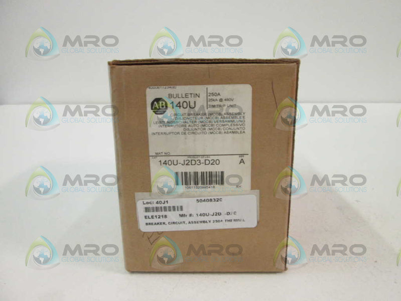 Allen Bradley 140UJ2D3D20 NSFP * GENUINE * AB 140U J2D3 D20