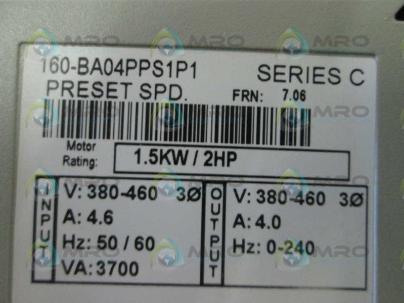 Allen Bradley 160AA02NPS1P1 NSFP * GENUINE * AB 160 AA02NPS1P1