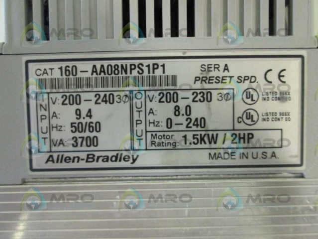 Allen Bradley 160AA08NPS1P1 NSNP **GENUINE** AB 160 AA08NPS1P1