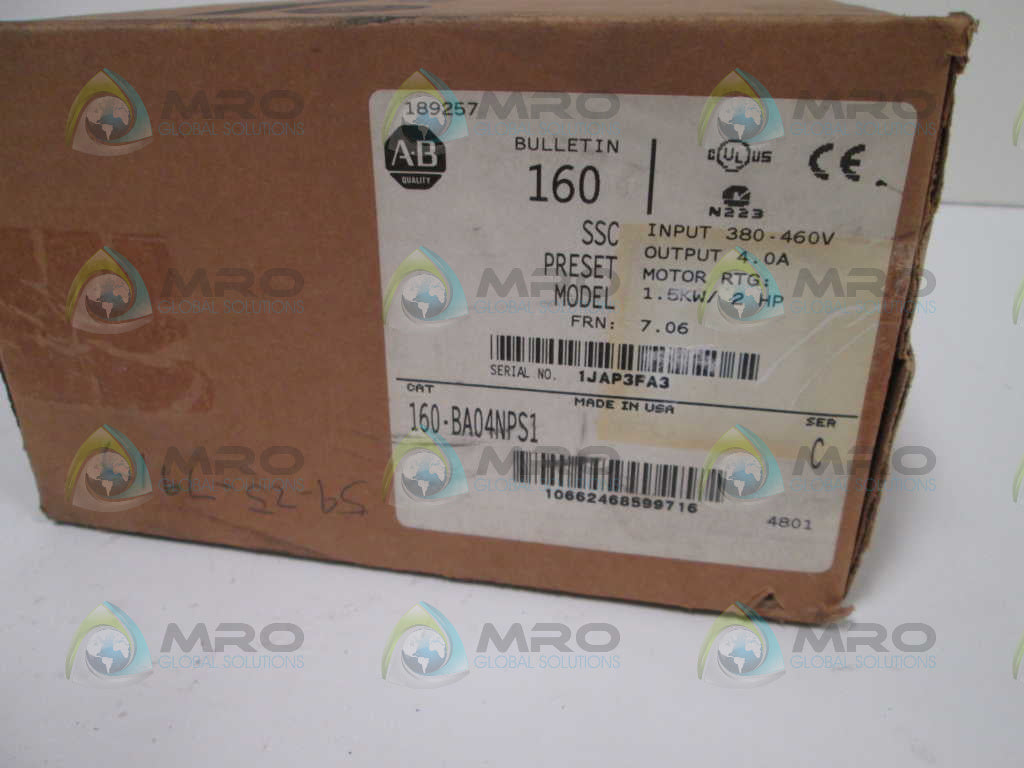 Allen Bradley 160BA04NPS1 SER.C NSFP **GENUINE** AB 160 BA04NPS1