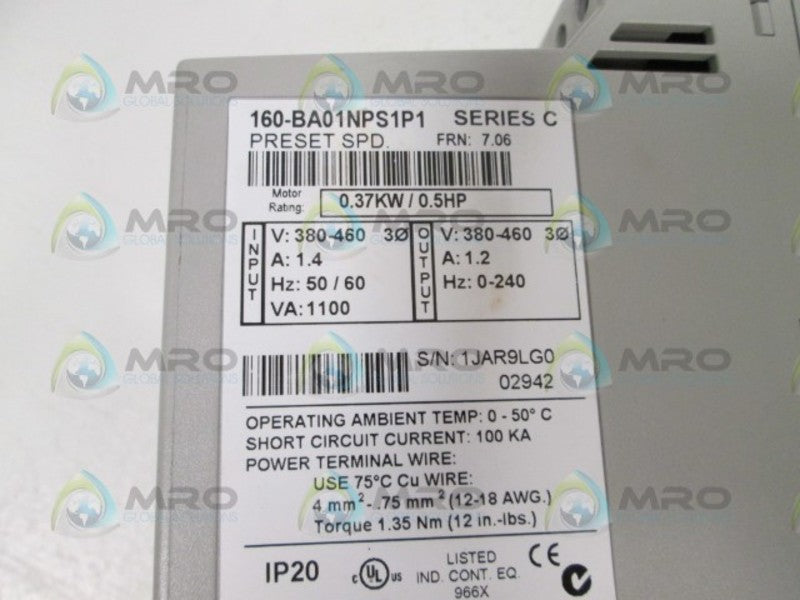 Allen Bradley 160BA01NPS1 NSFP * GENUINE * AB 160 BA01NPS1