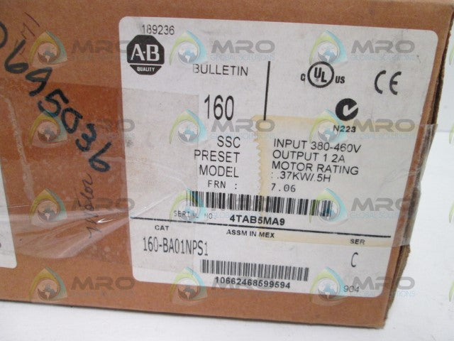 Allen Bradley 160BA01NPS1 NSFP **GENUINE** AB 160 BA01NPS1